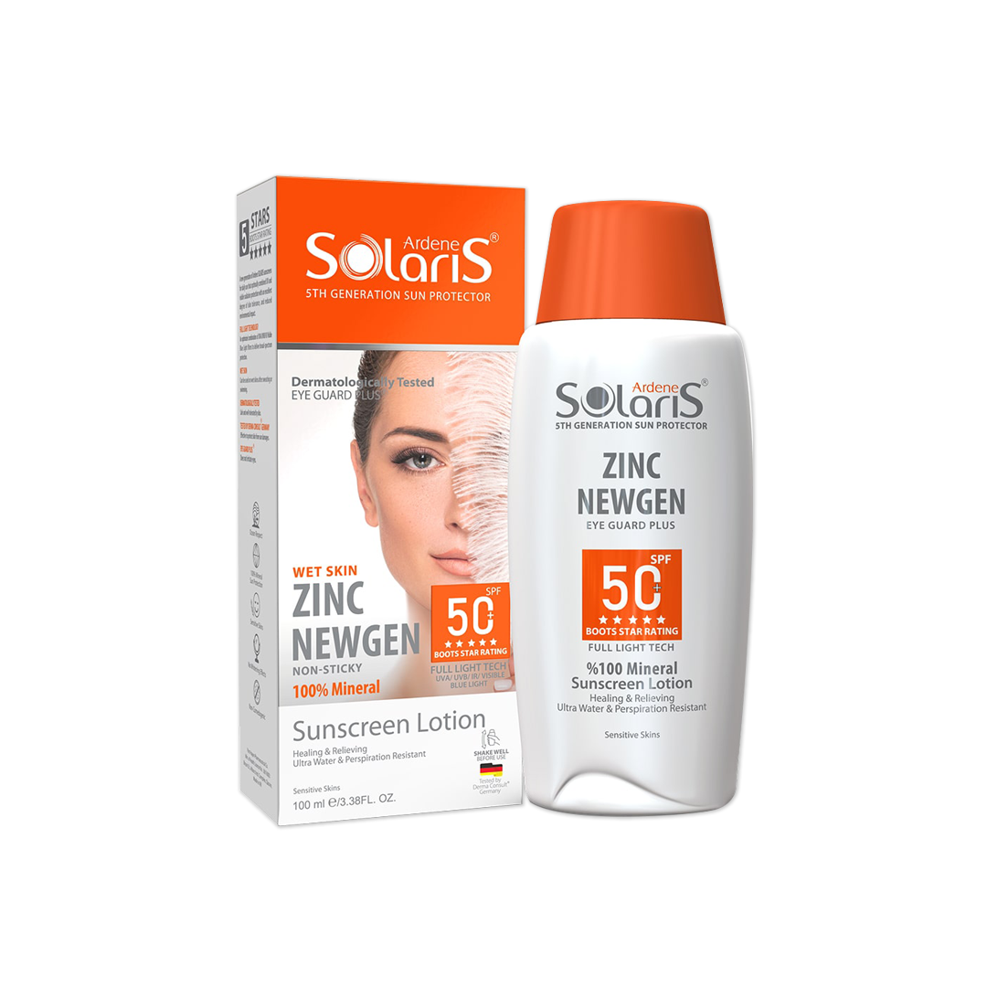 آردن سولاریس- ZINC NEWGEN ضد آفتاب لوسیون فیزیکال SPF50 التیام بخش پوست حساس	