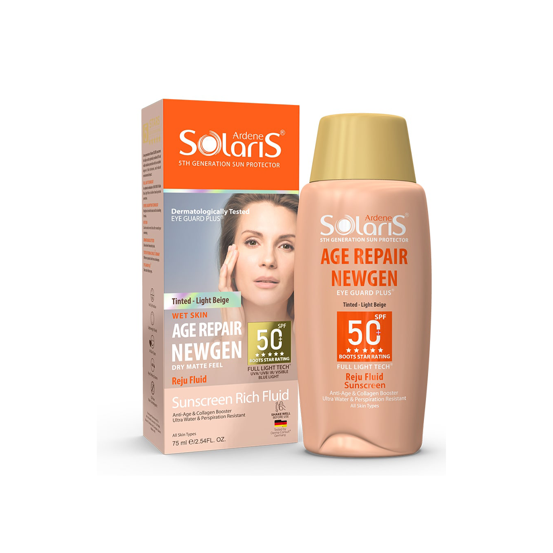 آردن سولاریس -AGE Repair NEWGEN ضد آفتاب فلوئید ضد چروک SPF50 رنگی بژ روشن	
