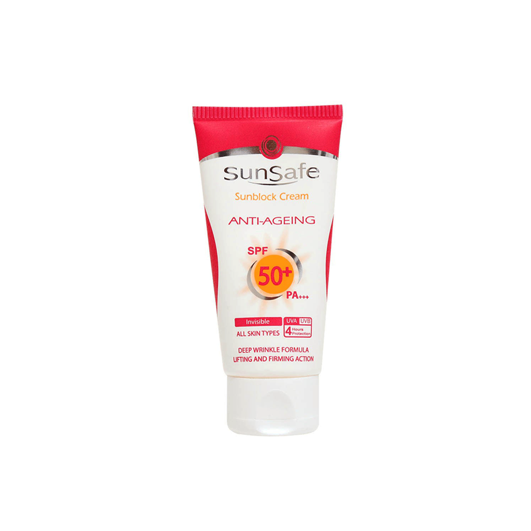 کرم ضد چروک SPF50+ سان سیف بدون رنگ