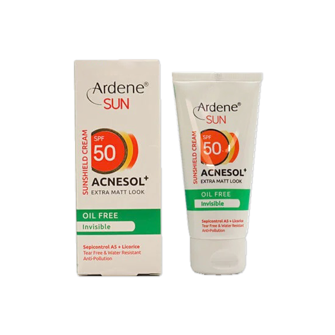 آردن سان - کرم ضد آفتاب Acnesol pluse spf50 فاقد چربی مات کننده بدون رنگ	